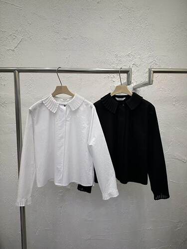 韩国东大门代购2026春新款DAYLOG 时尚荷叶领甜美衬衫