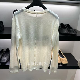 韩国东大门2026春季新品FEBRUARY 11简约百搭纯色净版圆领长袖T恤