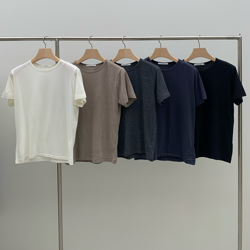 韩国东大门2025冬新款Legacy bone简约圆领短袖纯色T恤女