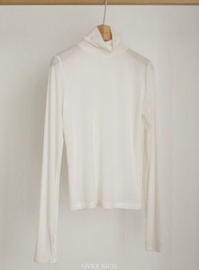 韩国东大门代购2025秋冬新款OVER RICH,半高领纯色打底衫毛衫