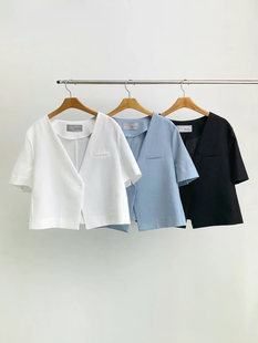 西裝 韓國東大門代購 深v領(lǐng)氣質(zhì)短袖 Neutra 外套 2025夏新品