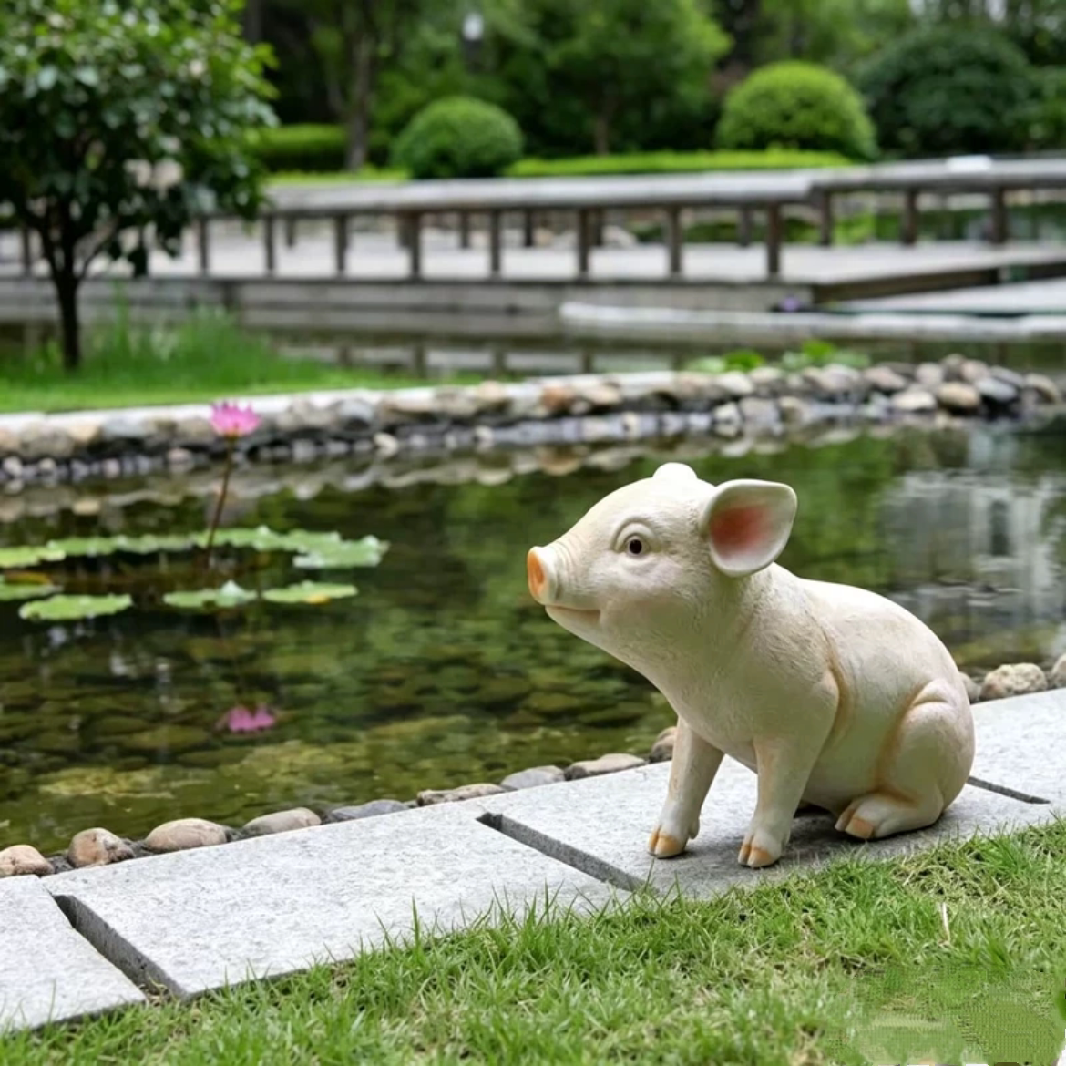 可爱呆呆萌小猪树脂摆件