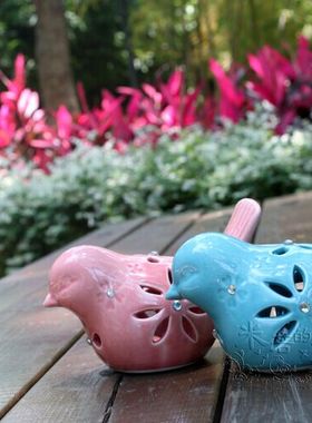 浪漫风婚房精美镶钻镂花陶瓷摆件