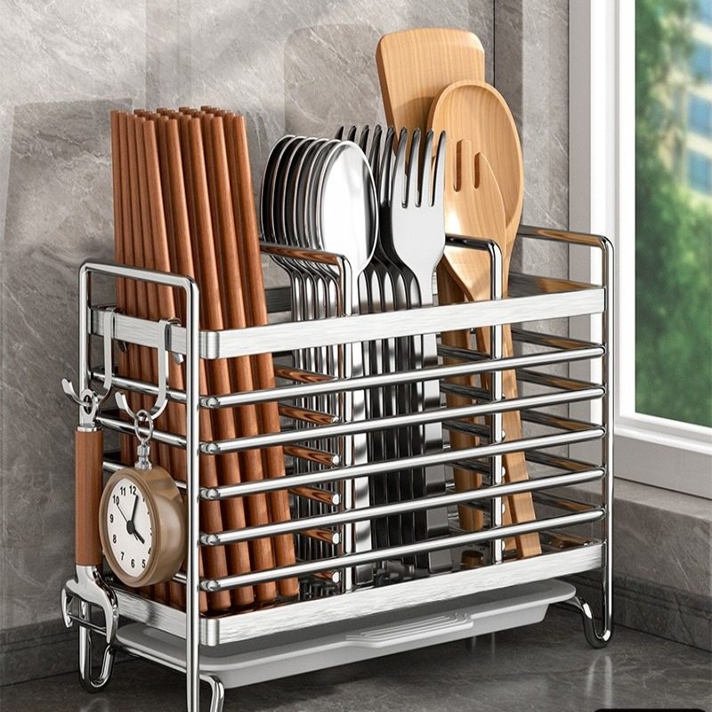 筷子收纳盒筷子筒壁挂式快笼桶篓不锈钢厨房家用高档新款勺子架托,餐饮具,筷子盒,淘宝优惠券,粉丝福利购,淘宝优惠卷