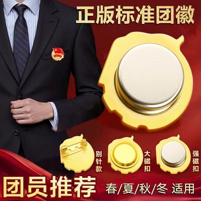 团徽2cm共青团正版标准型磁吸强磁款中国共青团团员徽章正版胸针团微章初中标准金属磁扣团章新版勋章磁吸