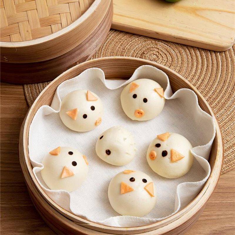 蒸笼布不粘纯棉纱布家用食品蒸布圆形蒸馍饭笼布蒸馒头包子蒸笼垫