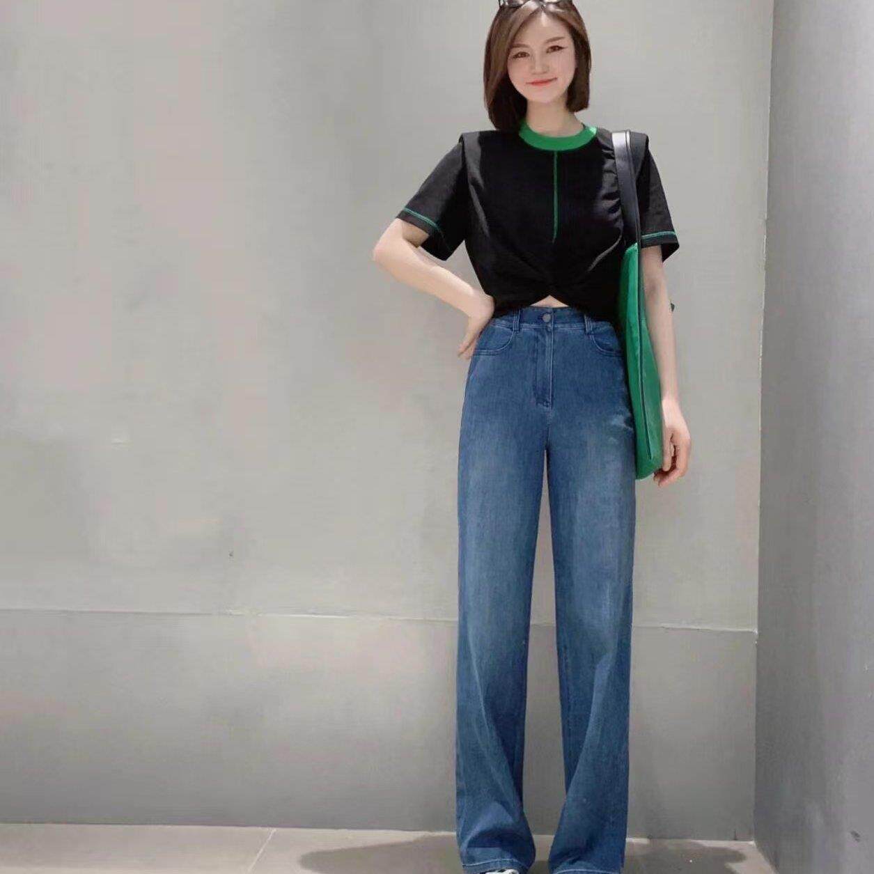 阿玛施女装正品2026夏装新款百搭高级感香蕉牛仔裤长裤女5100588