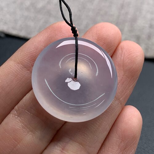 天然A货缅甸翡翠 平安扣 尺寸 : 25.9-5.3
