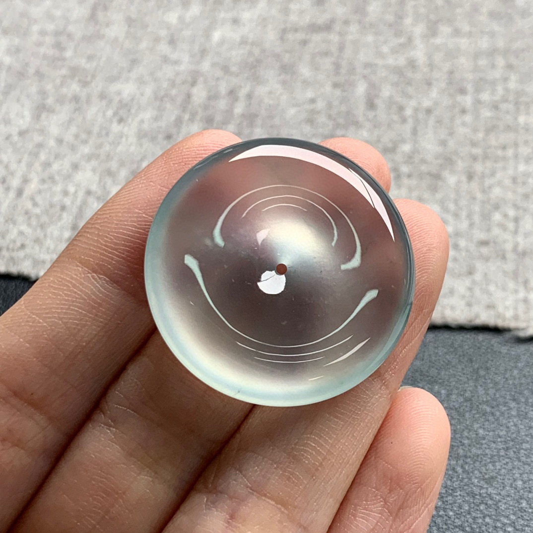 天然A货缅甸翡翠 平安扣 尺寸 : 30.1-5.9