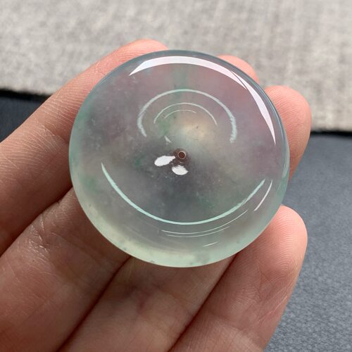 天然A货缅甸翡翠 平安扣 尺寸 : 33.5-6.3