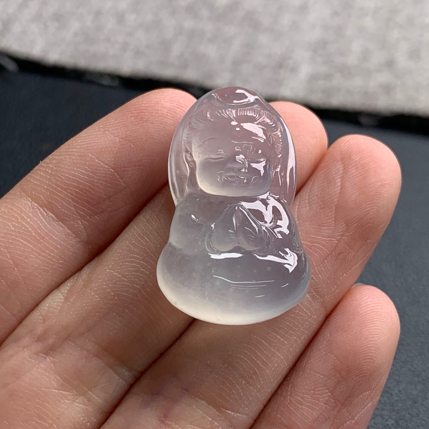 天然A货缅甸翡翠 宝宝佛 尺寸缅甸翡翠