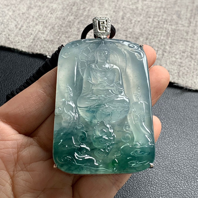 天然A货缅甸翡翠 如来佛吊坠 整体71.4-41.6-9 裸石59.8-41.6-5