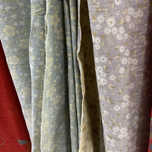 纯棉提花色织碎花皱感双层纱面料家居服套装床品四件套面料定制款