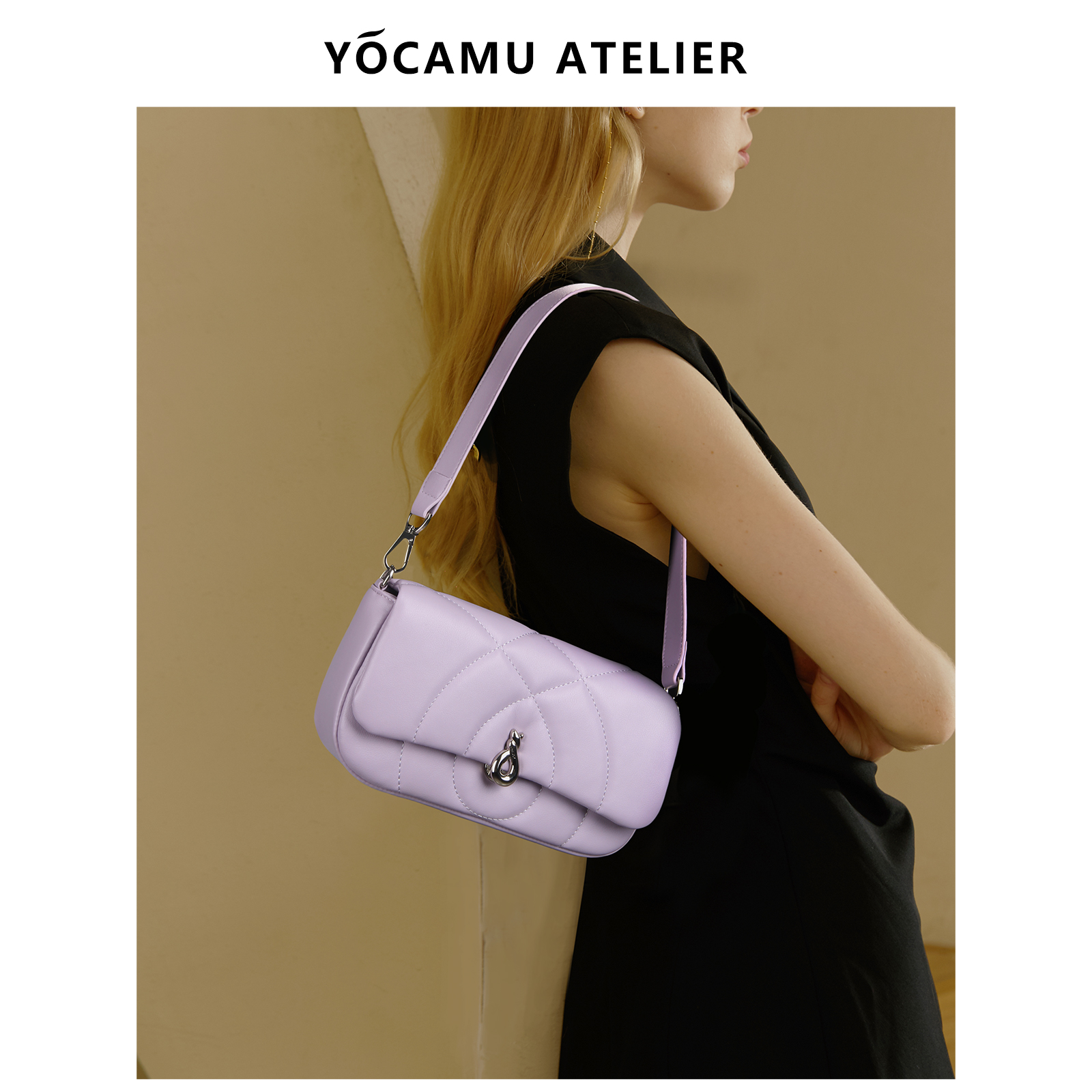YOCAMU奶盖包腋下包女2024新款百搭单肩软皮女包斜挎包小众设计包
