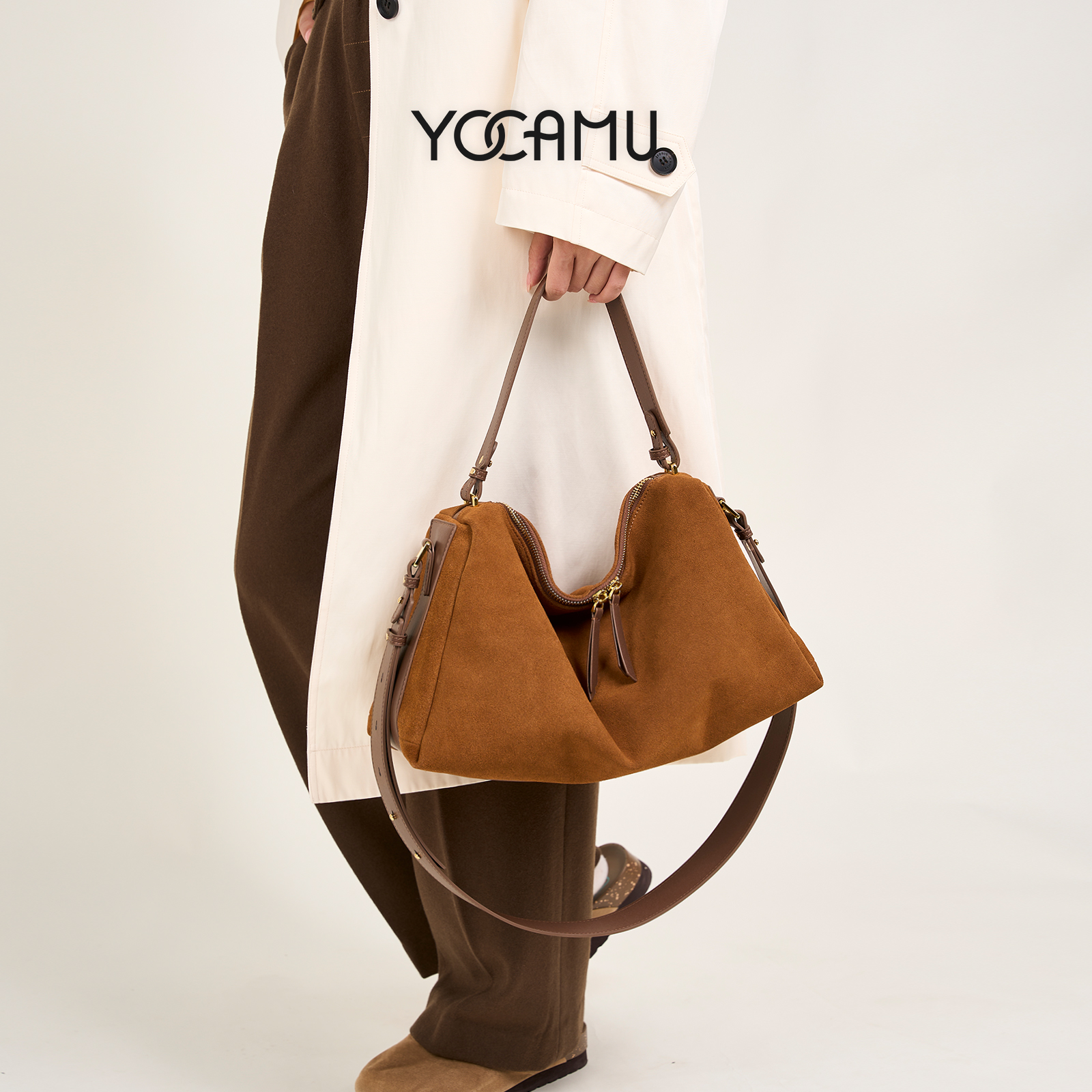 YOCAMU磨砂牛皮大容量托特包