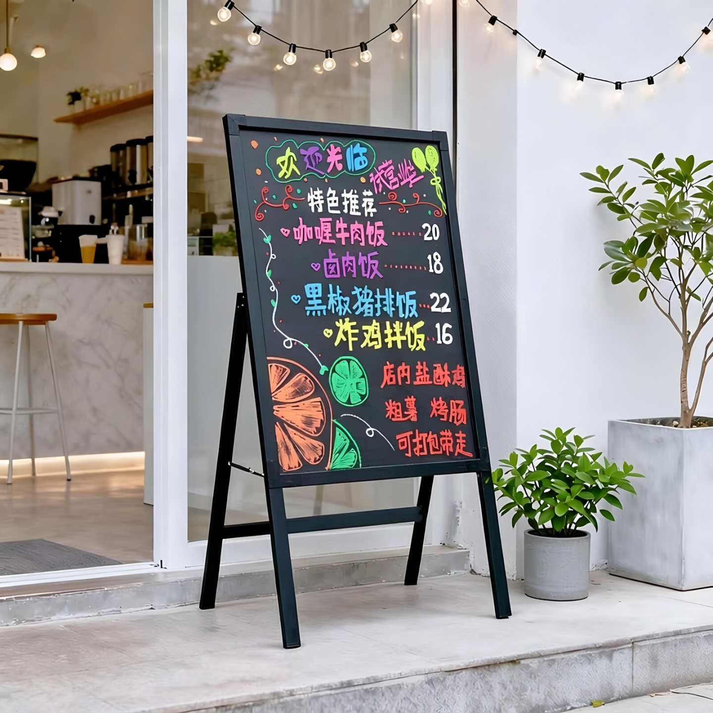 发光小黑板店铺用夜光广告牌摆摊展示牌手写招牌LED电子荧光板屏