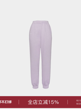 s u p e rr休闲百搭两色收脚口松紧腰纯色运动抓绒长裤休闲卫裤女