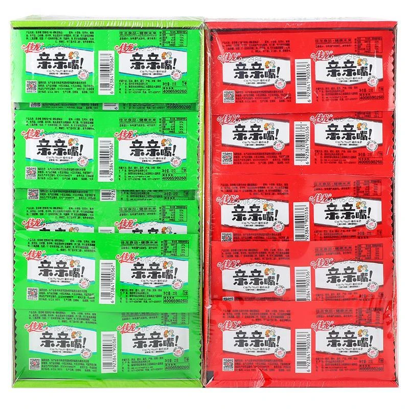 佳龙亲嘴辣条大刀肉儿时网红休闲零食品小吃 亲亲嘴片烧小面筋