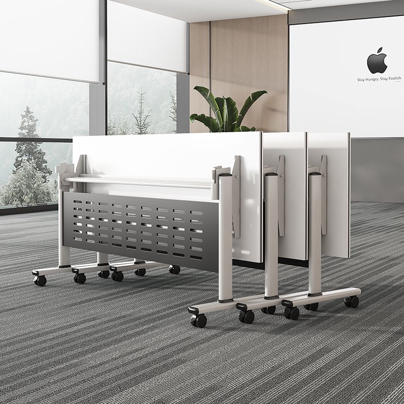 折叠培训桌会议桌椅组合可移动拼接多功能办公铺导班长条双人课桌