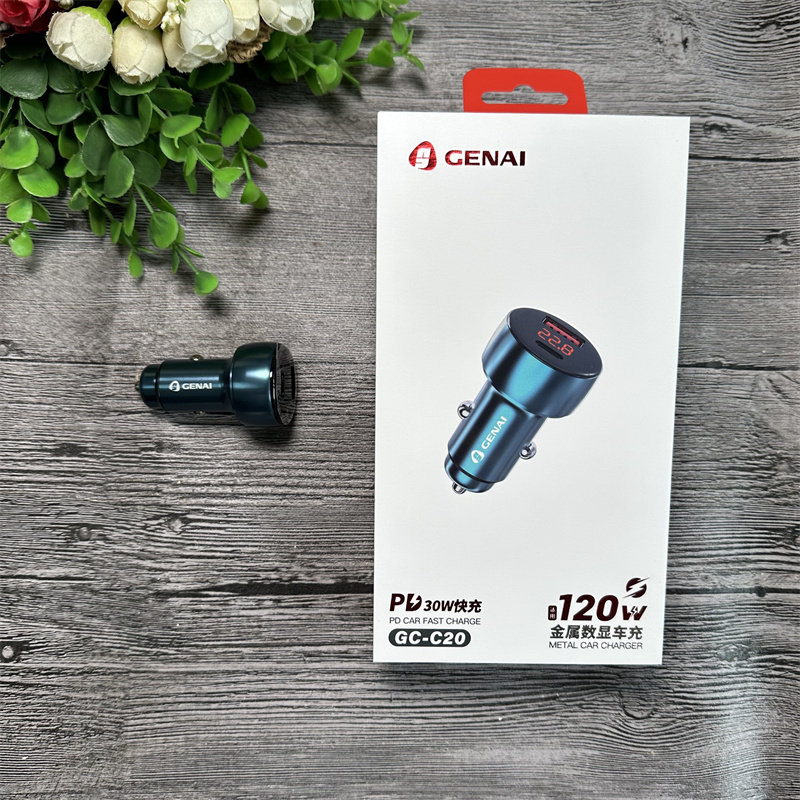歌奈 GC-C20 车充 PD +全兼容闪充 金属led数显车充