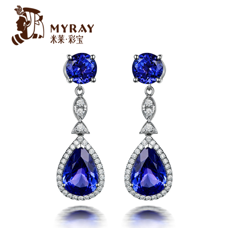 米莱珠宝克拉18k金贵重钻石耳环