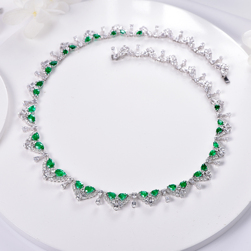 米莱珠宝祖母绿项链18k金镶嵌