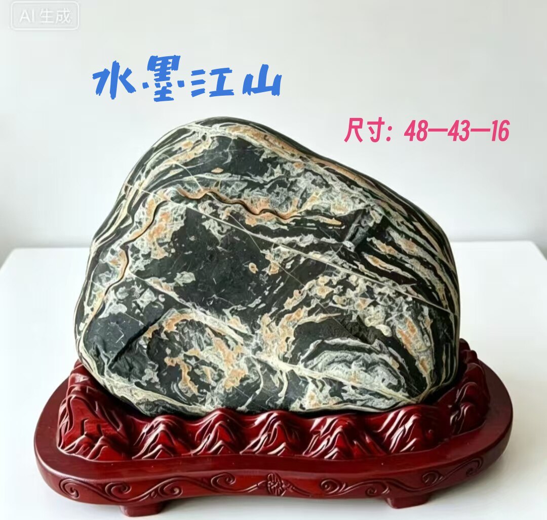 天然奇石九龙璧华安玉画面奇石原装饰摆件