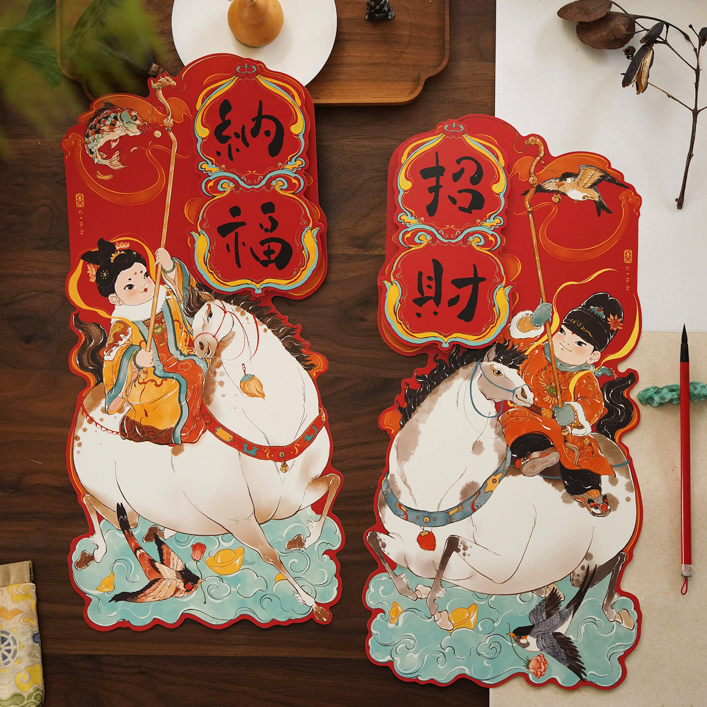 小对联过年新年马年乔迁国风2026装饰创意立体大门贴春联春节家用