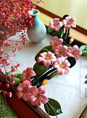 永安不停非遗缠花发簪手工古风粉色发饰宋制明制汉服木簪头饰配饰