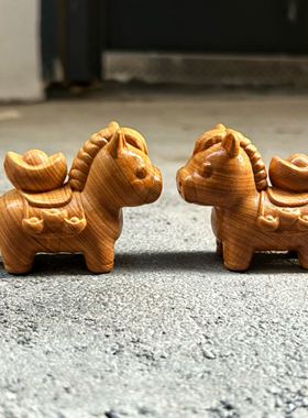 福马实木工艺品生肖马唐马白龙马