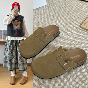2025新款爆款时尚百搭8825-1半拖博肯外穿女拖鞋