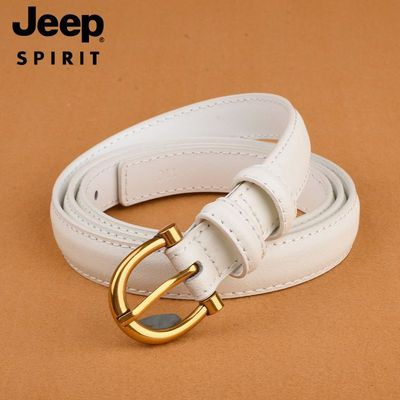 jeepspirit正品女士针扣二层牛皮腰带t0561