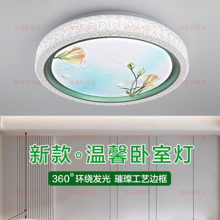 led吸顶灯简约现代2024年新款主卧灯轻奢温馨浪漫卧室灯房间灯具
