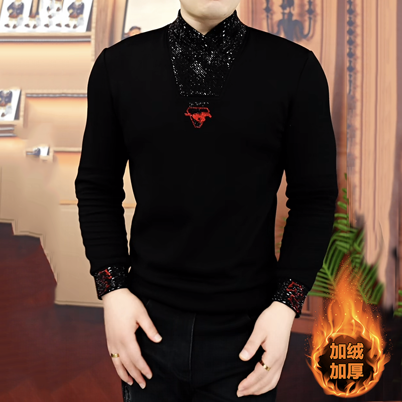 《红鬃烈马》冬季新款加绒卫衣时尚高端长袖简约修身轻奢休闲帅气