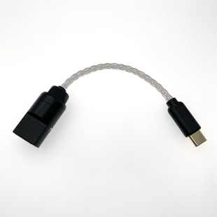05解码 OTG C转USB母XDUOO IFI耳放线POKE单晶铜纯银DAC线 TYPE