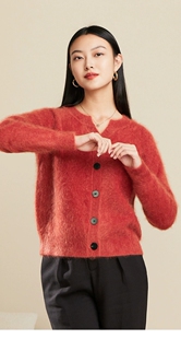 小*禾原单！皇室拉绒100％纯山羊绒开衫外套显瘦百搭DS2427
