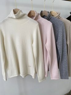 康赛妮Aurora 纱线！100%纯山羊绒自由领羊绒衫堆堆领RZC25005