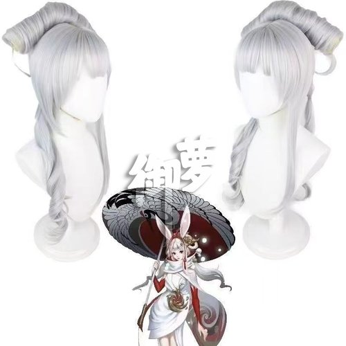 御萝 游戏王者荣耀公孙离祈雪灵祝cos假发头皮顶高温哑光丝玫瑰网