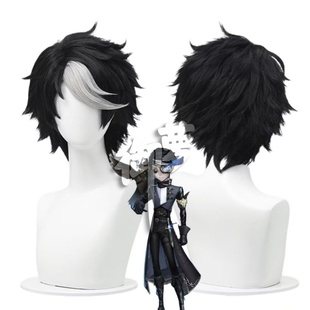 御萝 游戏第五人格真理之下先知黯cos假发打毛工艺头顶黑白色挑染