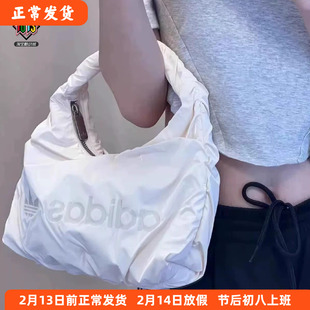 阿迪达斯三叶草女款印花迷你云朵褶皱休闲运动包 手提拎包 HK0158