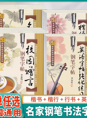 成人学生楷书行书钢笔字帖语文英语字帖李放鸣钢笔字基础提升练习