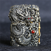 zippo芝宝煤油防风打火机重盔甲铠甲机降龙八卦太极盘龙 礼物 男士