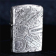 zippo芝宝防风打火机纯铜古银盔甲机五面雕刻哈雷鹰骷髅 十一章