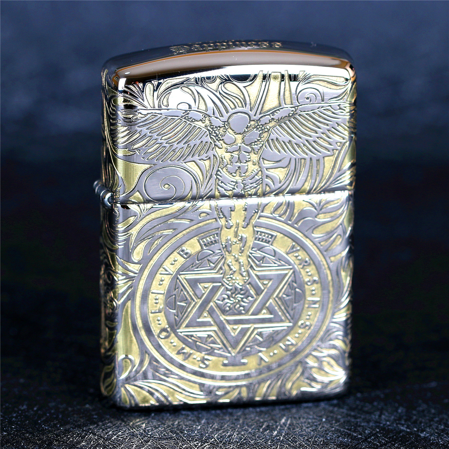 zippo芝宝煤油防风打火机 盔甲机镀铬 五面雕刻守护天使 男女同款