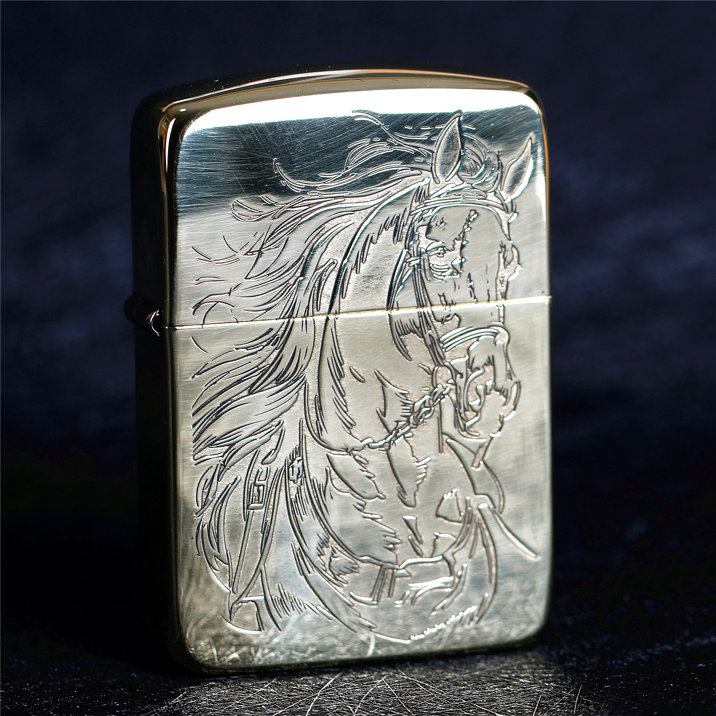 zippo芝宝煤油防风打火机 纯铜1941经典双面雕刻骏马 男士礼物