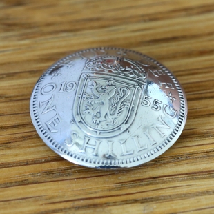 手工银钎焊英国真硬币扣财布扣复古养牛皮具装饰扣钱包扣diy五金