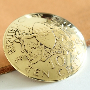 手工银钎焊外国老钱币真币扣财布扣钱包扣养牛扣皮雕皮艺五金配饰