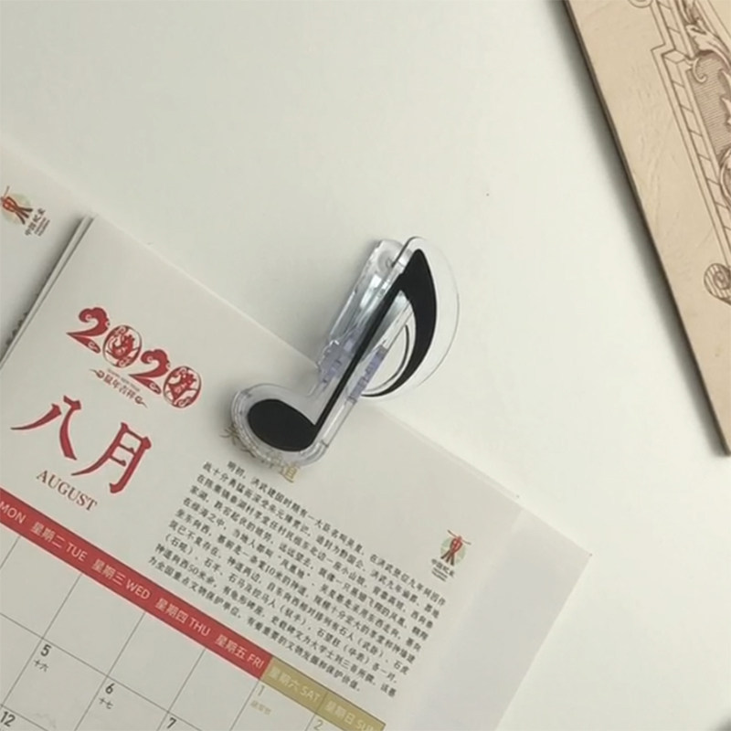 透明乐谱夹子手账夹钢琴音符图案水晶长尾文具创意多功能音乐礼物