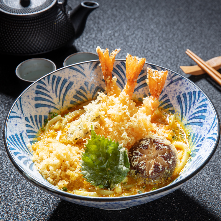 日式拉面斗笠碗海浪纹家用面碗 9寸陶瓷面碗沙拉碗喇叭碗居酒屋