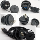 防水双公头母头 面板安装 延长连接线 3.0防水公母插头插座 USB2.0